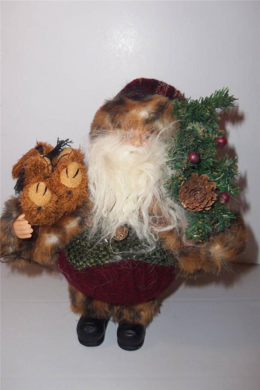 Dan Dee Santa Figure Fur Bear Beard Tree -121333